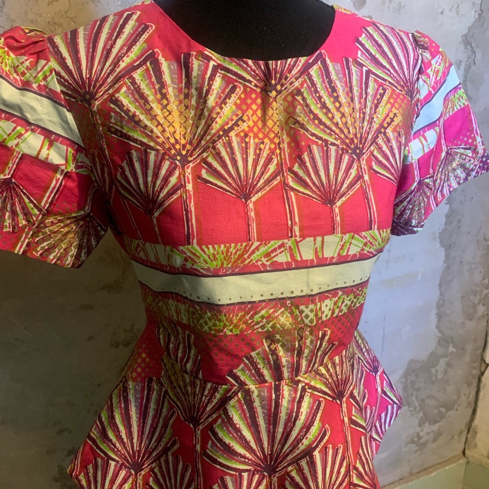 Women’s peplum floral print top